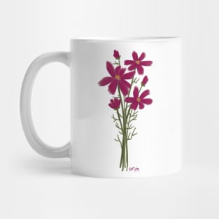 Magenta Flower Bouquet Painting Mug